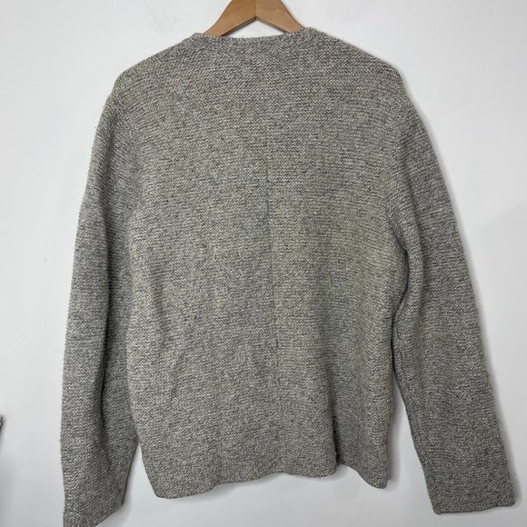 Alchemy Mens Size M Wool Blend Knit Cardigan Sweater Tan/Gray Full Zip - Picture 13 of 16